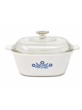 Vintage Corning Ware Blue Cornflower 2.5 Qt Casserole Dish With Lid USA Pyrocera